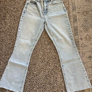 LOFT Light Blue Flared High-Rise Jeans